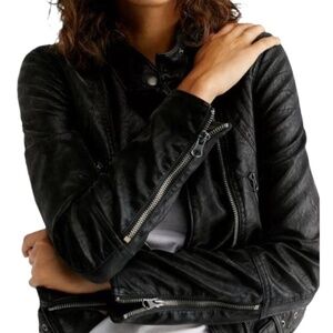Free People Felix Vegan Moto Jacket in Black OB1010147